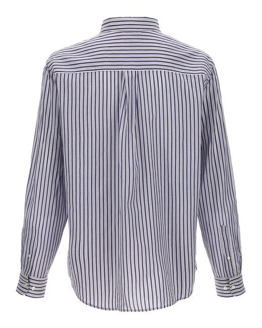 Isabel Marant Blue Jasolo Striped Cotton Shirt for men