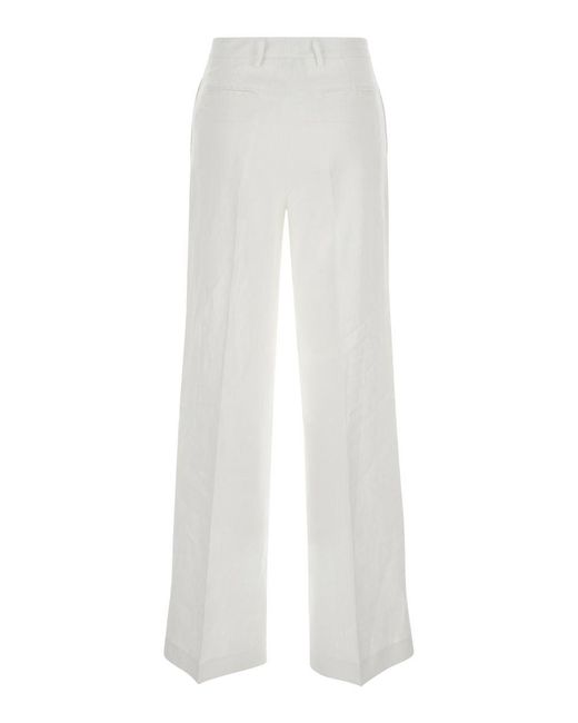 Plain White Pants With Wide Leg
