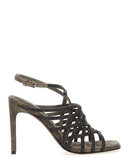 Brunello Cucinelli Monile Sandals Gray Lyst
