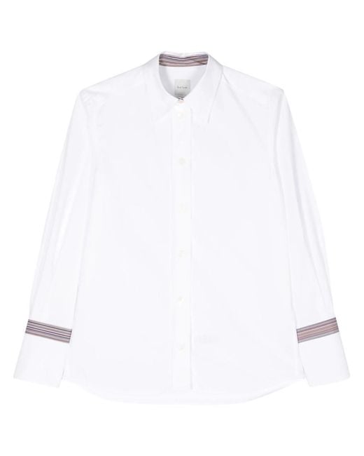 Paul Smith White Long-sleeved Cotton Shirt