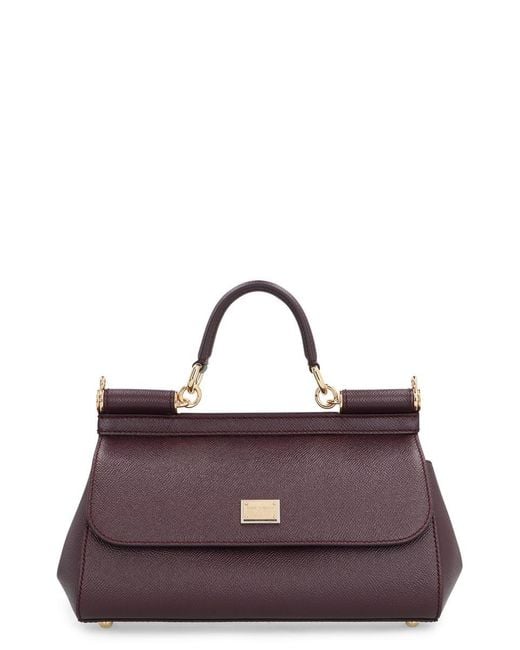 Dolce & Gabbana Purple Sicily Medium Leather Handbag