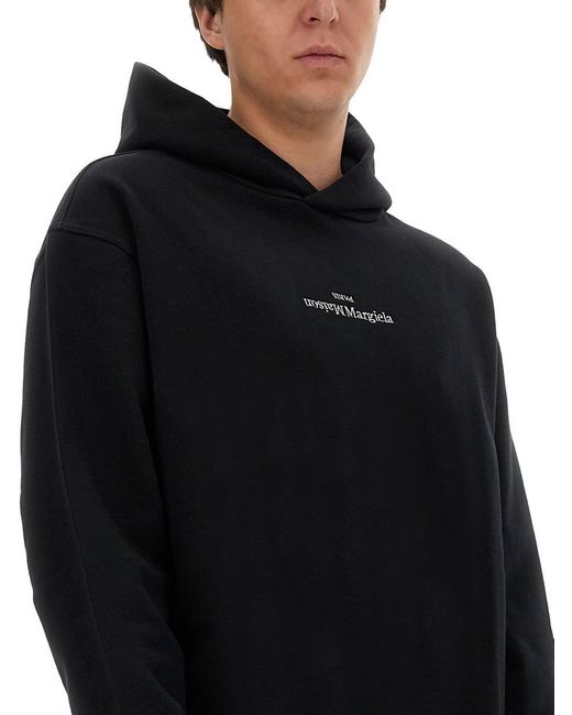 Maison Margiela Black Sweatshirt With Logo for men