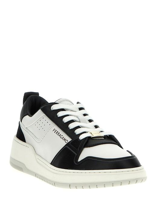 Ferragamo White Low/ Leather Trainer Sneaker for men