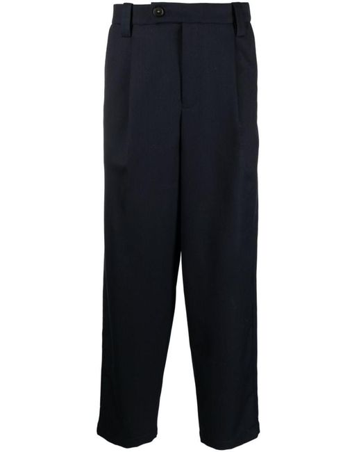 A.P.C. Blue Renato Pleated Wool Trousers for men
