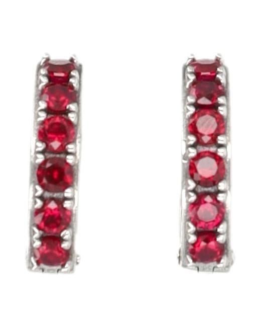 Emanuele Bicocchi Red Crystal Hoop Earrings