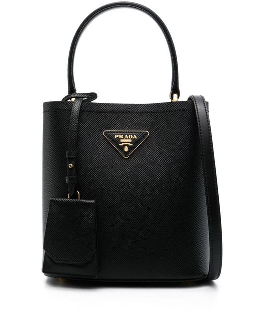 Prada Black Small Leather Bucket Bag