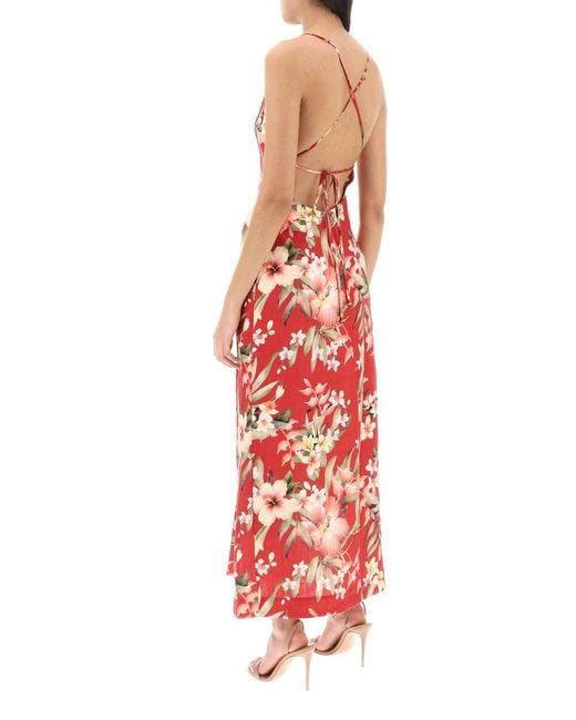 Zimmermann Red Lexi Floral Slip Dress