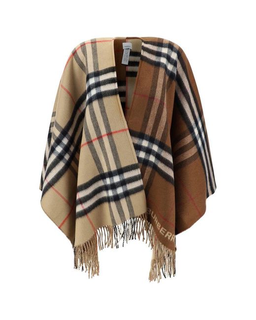 Burberry Natural Wool And Cashmere Blend Cape