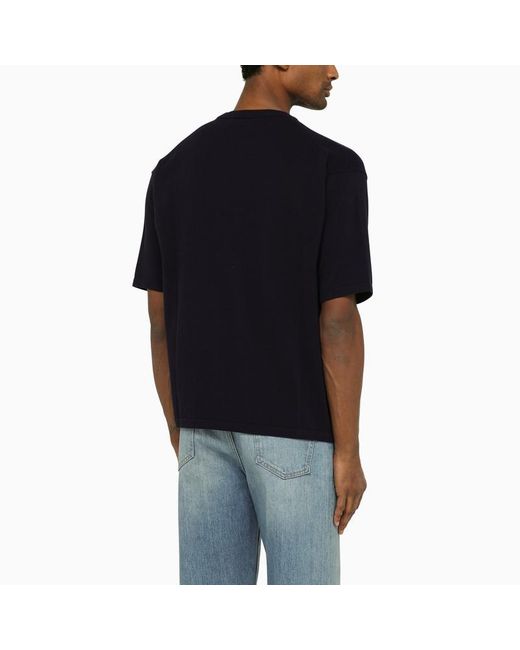 Roberto Collina Black Navy Oversize Crewneck T-shirt for men