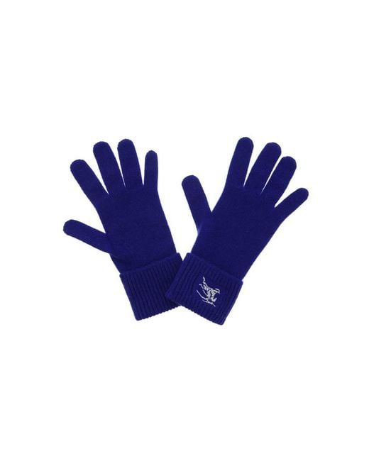 Burberry Blue Cashmere Gloves for men