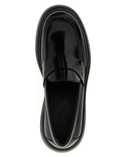 Tod's Black Leather Loafers
