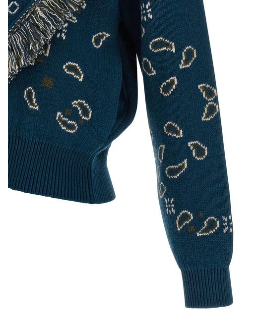 Alanui Blue 'Bandana' Thistle Bomber Cards