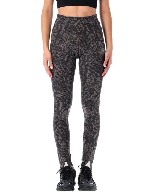 Adidas By Stella McCartney Blue Python Print Rolltop Leggings