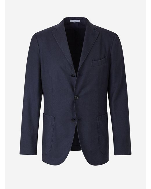 Boglioli Blue Cashmere And Silk Blazer for men