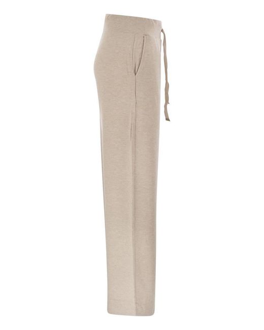 パンツ MAJESTIC FILATURES Trousers with drawstring waist Majestic Filatures Trousers With Drawstring Waist in Natural