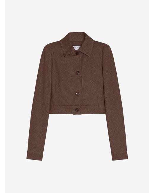 Max Mara Brown Cropped Denim Jacket