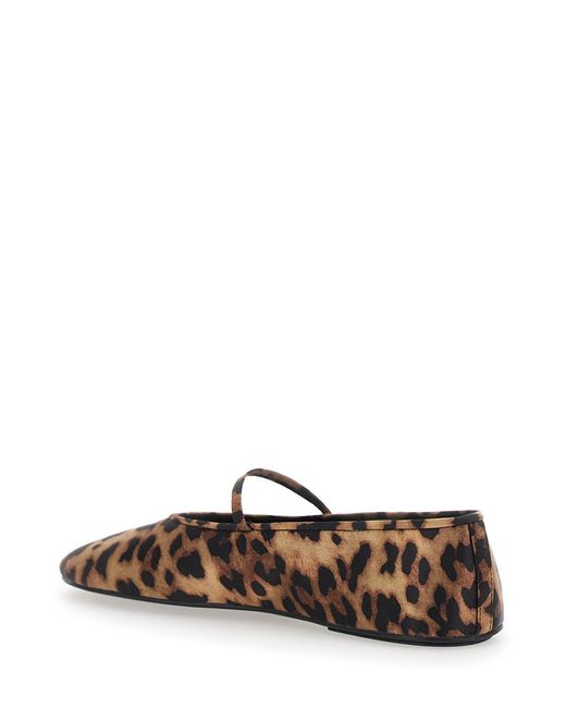 Jeffrey Campbell White 'Dancerina' Ballet Shoes With Strap And Leopard Print
