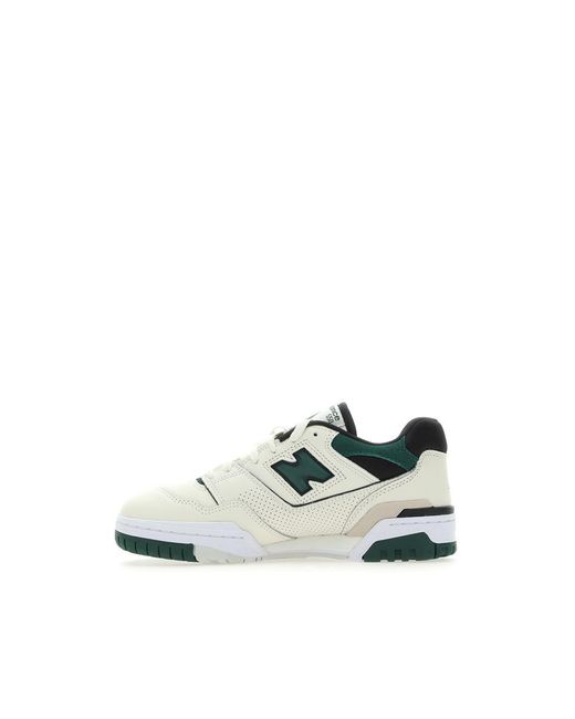 New Balance White '550' Leather Panel Design Sneakers