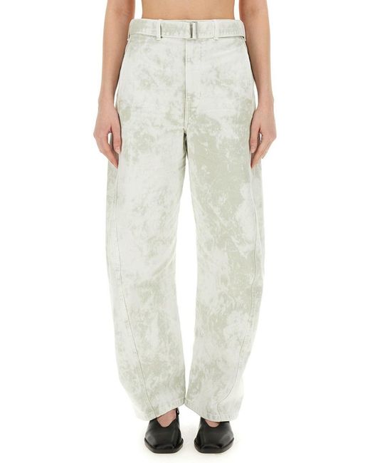 Lemaire White Belted Pants