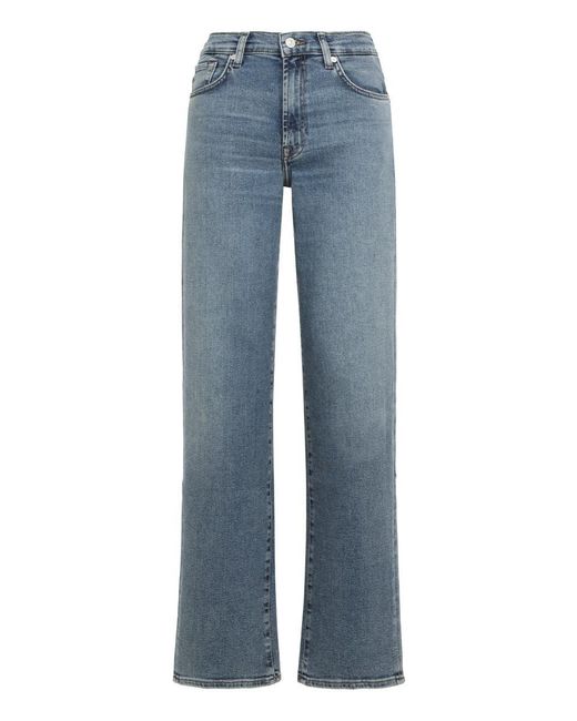 7 For All Mankind Blue High-Waisted Jeans