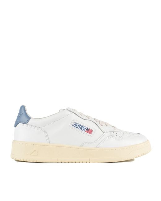 Autry Sneakers Medalist Low In White Leather And Tempest for men