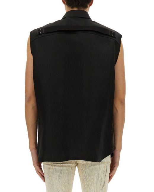 Rick Owens Black Sleeveless Outershirt Jumbo for men
