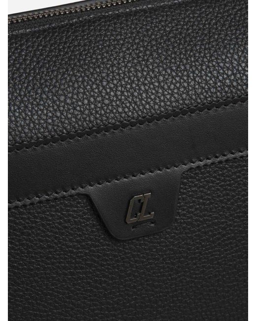 Christian Louboutin Black Leather Ruisbuddy Shoulder Bag for men