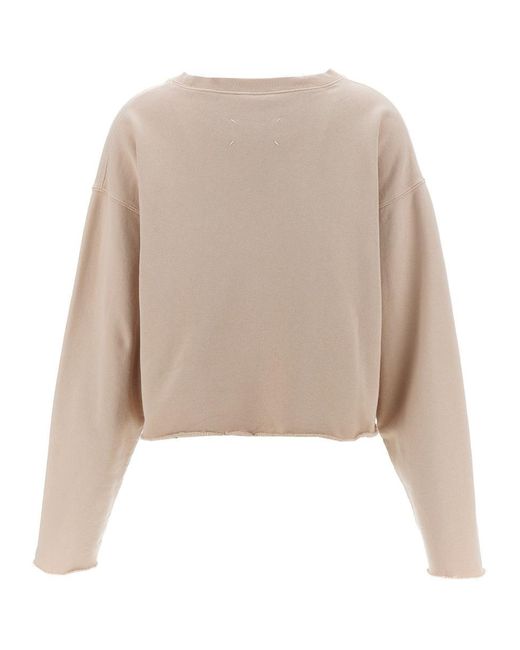Maison Margiela Natural Logo Embroidery Sweatshirt