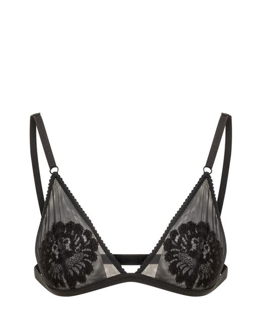 Dolce & Gabbana Black Tulle Bra With Lace