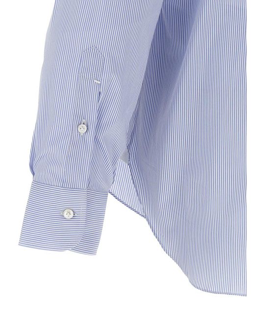 Barba Napoli Blue Striped Shirt for men
