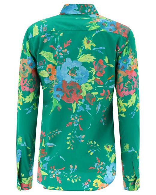 Aspesi Green Shirt With Floral Print