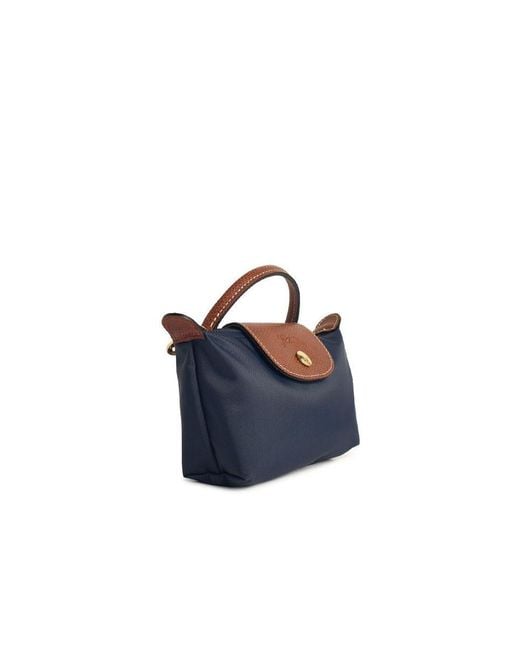 Longchamp Blue 'Le Pliage Original' Mini Bag With Logo Engraved On The Front