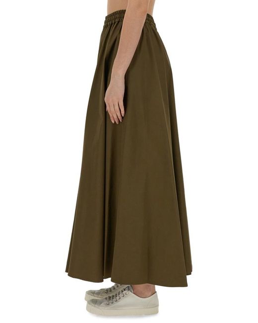 Aspesi Green Long Full Skirt