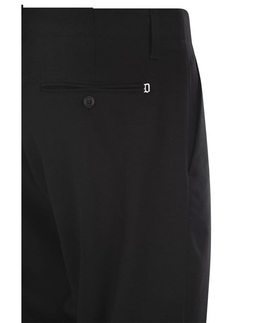 Dondup Black Ben - Carrot Pants In Wool for men