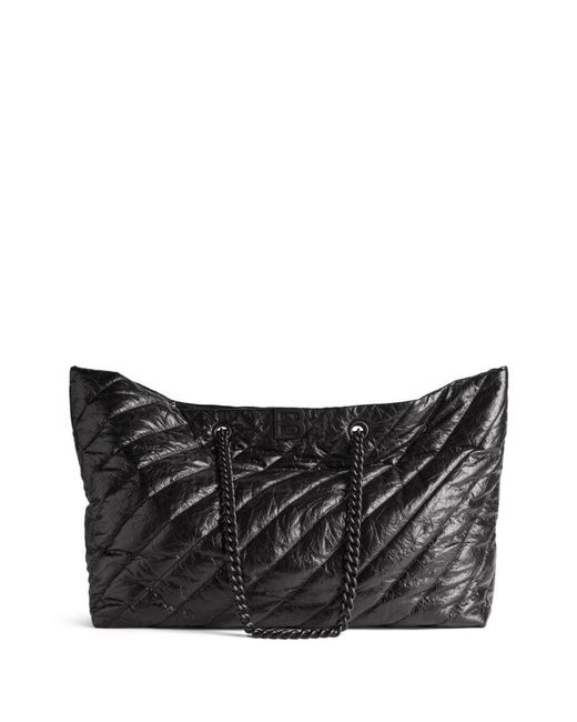 Balenciaga Black Large Crush Quilted Tote Bag
