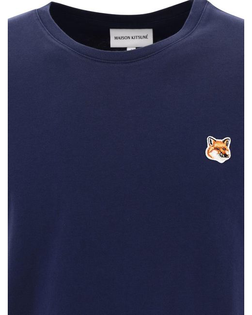 Maison Kitsuné Blue "Fox Head" T-Shirt for men