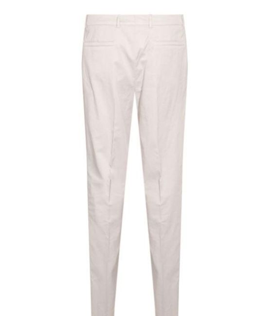 Brunello Cucinelli White Cotton Blend Trousers for men