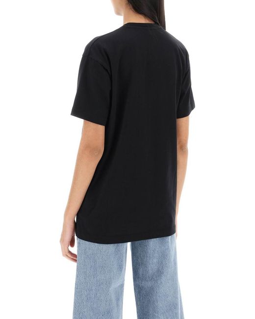Totême  Black Relaxed Fit Straight T Shirt