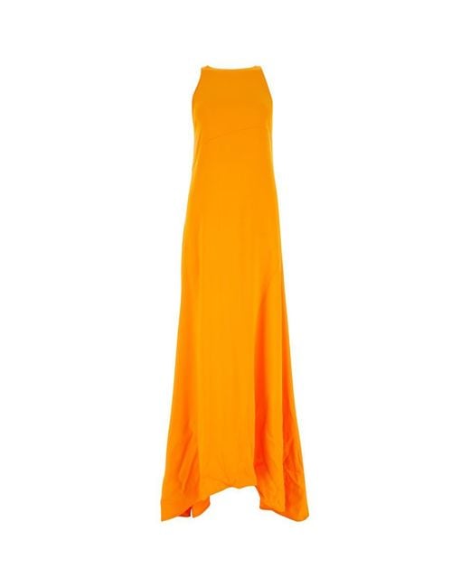 Jil Sander Orange Long Dresses.
