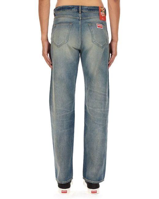 KENZO Blue Straight Fit Jeans for men