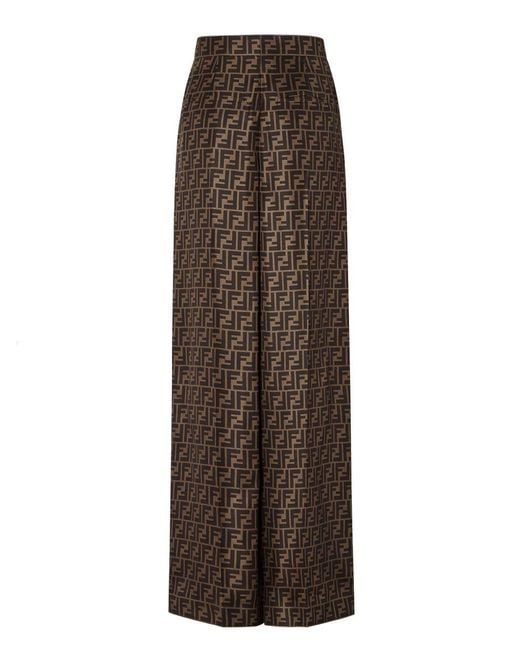 Fendi Brown Ff Twill Pants