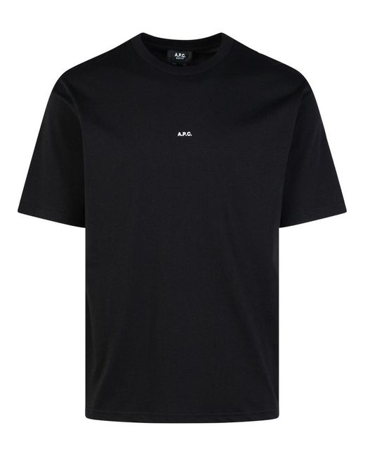 A.P.C. Black 'Boxy' Cotton T-Shirt for men