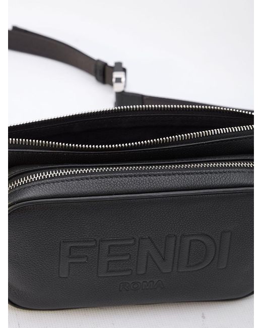 Fendi Gray Roma Belt Bag for men