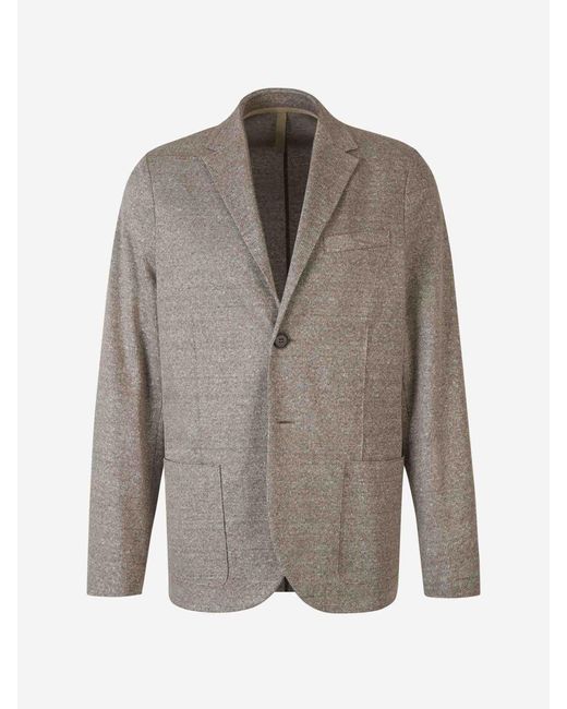 Harris Wharf London Gray Cotton And Linen Blazer for men