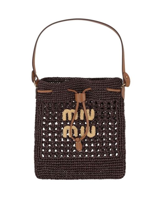 Miu Miu Black Contenitori Crochet Rete