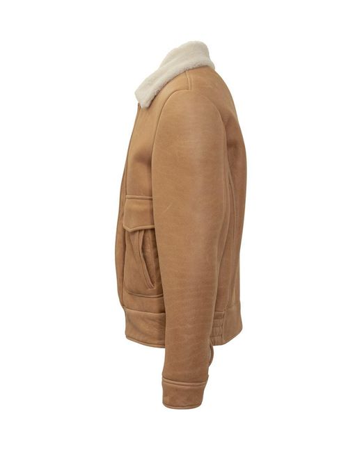 Salvatore Santoro Brown Shearling Jacket With Collar for men