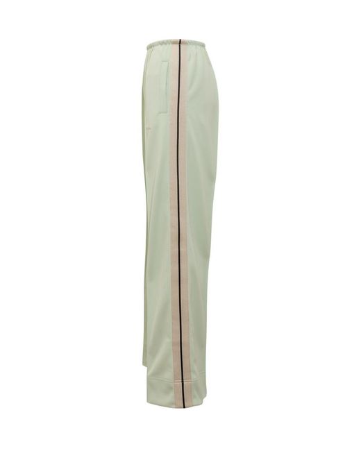 Palm Angels Green Pants With Logo