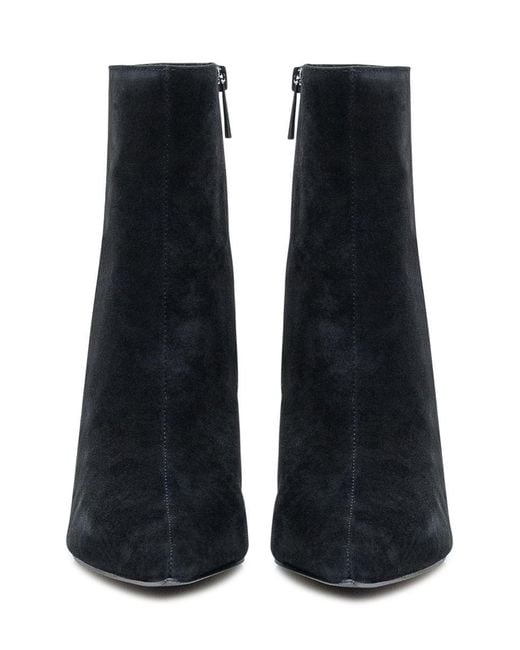 Steve Madden Black Suede Ankle Boots With Medium Heel