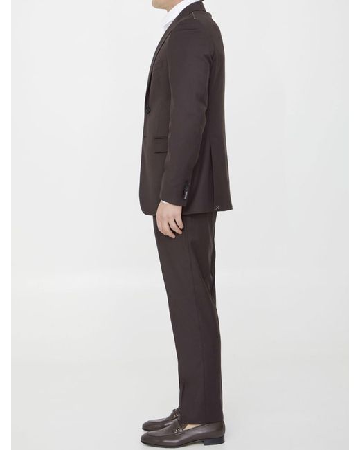 Tonello Black Suit In Viscose Blend for men
