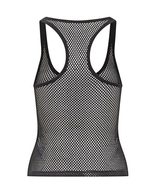 Courreges Black Scuba Mesh Tank Top